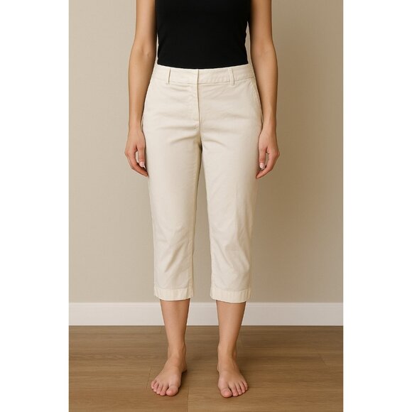 Talbots Signature Petites Capri Pants 6P White Cropped Dress Slacks Women’s - Picture 1 of 8